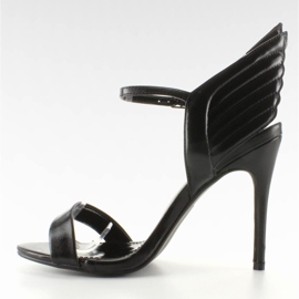 Sandałki na szpilce ze skrzydłami LT65 Black czarne 2