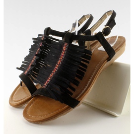 Sandałki w indiańskim stylu k1626301 Negro czarne 1