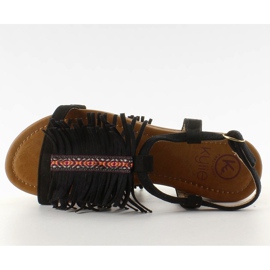 Sandałki w indiańskim stylu k1626301 Negro czarne 3