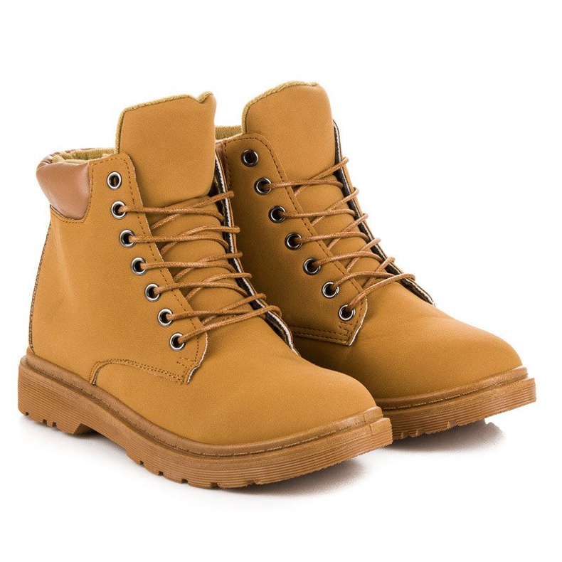 Camelowe traperki brązowe 2