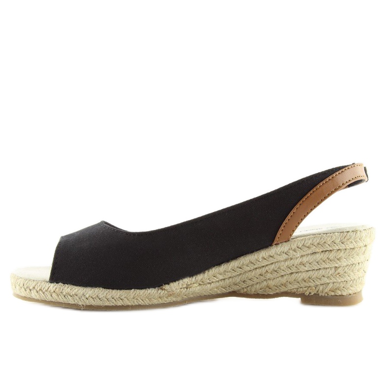 Espadryle na niskim koturnie czarne black 1