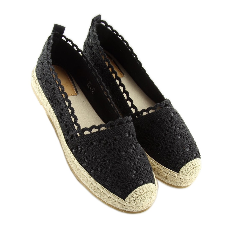 Espadryle koronkowe czarne BB11 black 2
