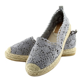 Espadryle koronkowe szare BB11 grey 1