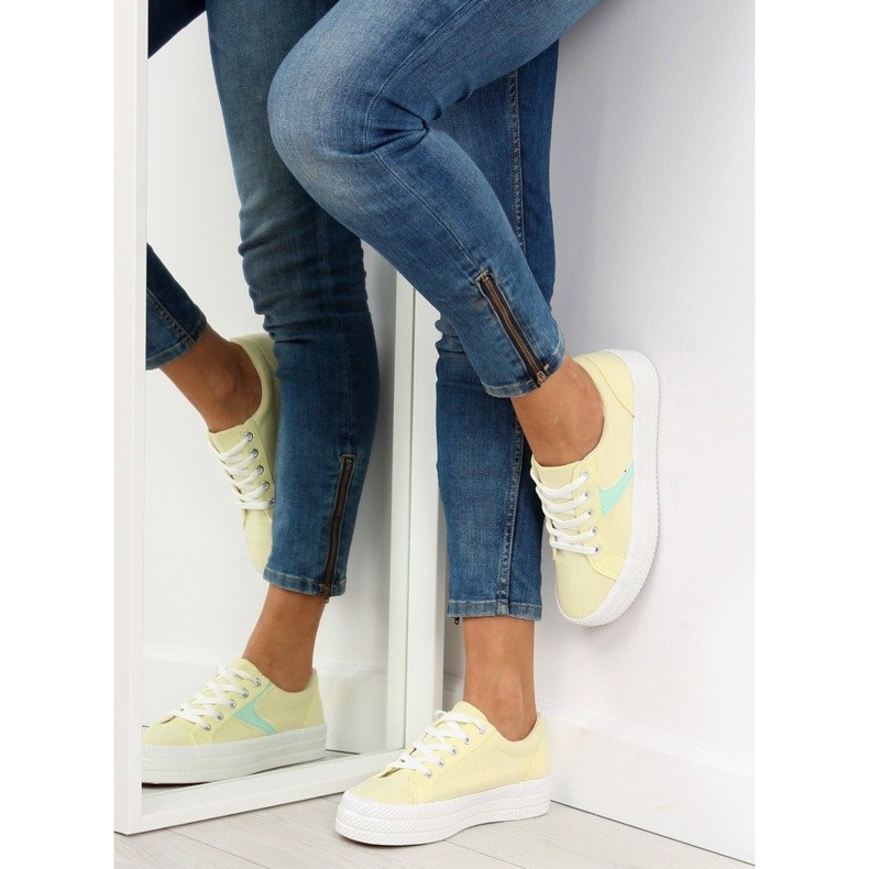 Trampki na wysokiej podeszwie żółte K1831401 Amarillo 1