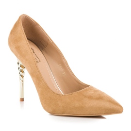 Brązowe Zamszowe Szpilki 1