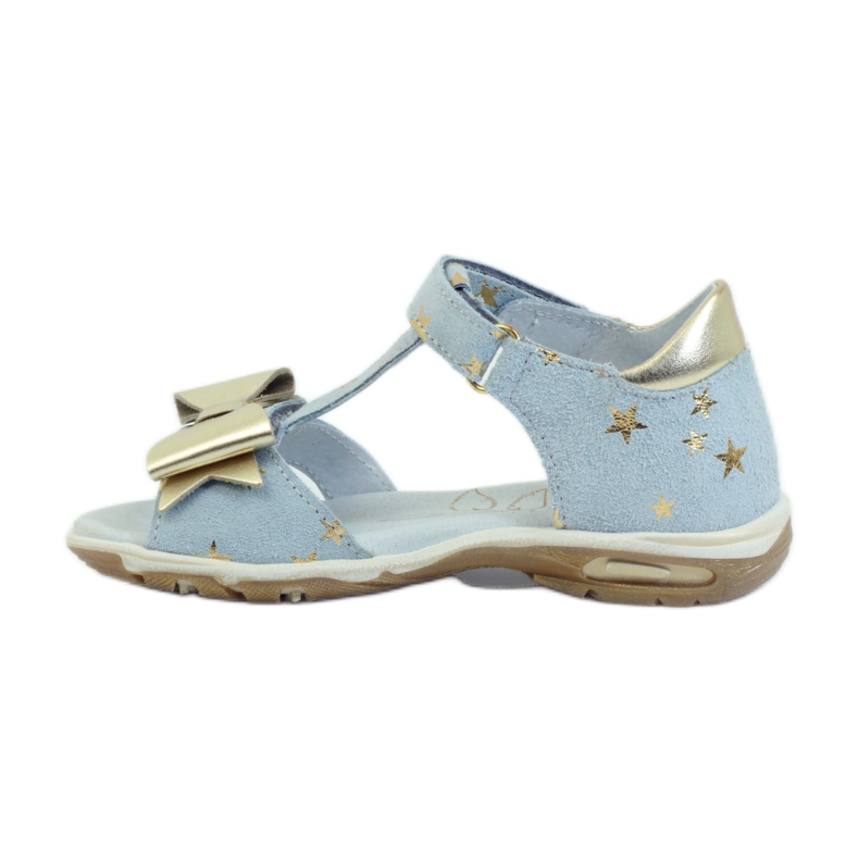 Sandałki gwiazdki z kokardą Ren But 3199 żółte niebieskie 2