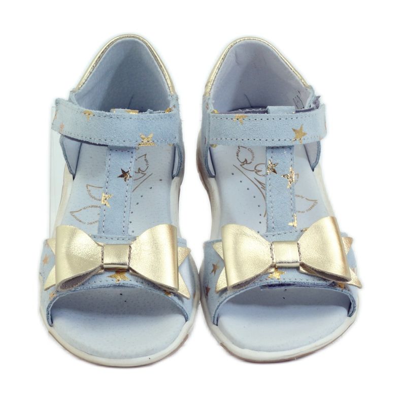 Sandałki gwiazdki z kokardą Ren But 3199 żółte niebieskie 4