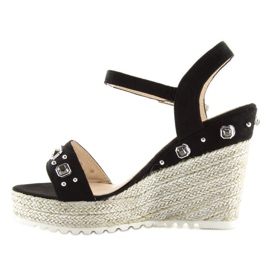 Espadryle na koturnie czarne TS-2730 Black 1