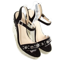 Espadryle na koturnie czarne TS-2730 Black 2