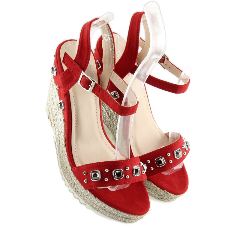 Espadryle na koturnie czerwone TS-2730 Red 2