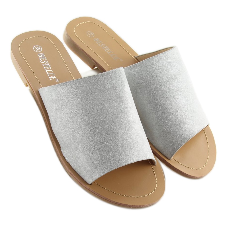 Klapki proste szare H8-116 Grey 2