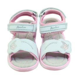 American Club Buty dziecięce sandałki wkładka skórzana świecące American różowe szare białe 5