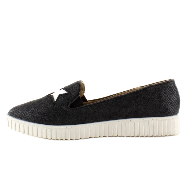 Trampki z gwiazdkami wysoka podeszwa FE454 Black czarne 1