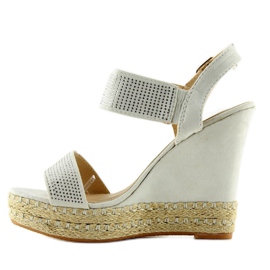 Sandałki na koturnie szare 3811-7 Grey 2