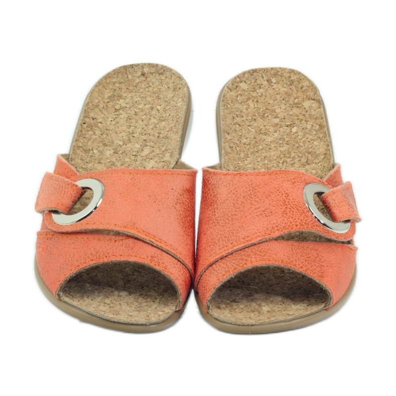 Kapcie klapki na rzep Befado 265d006 pomarańczowe 4