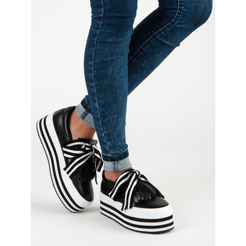 Modne trampki vices czarne 2