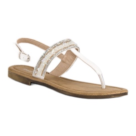 Small Swan Białe sandały japonki 1