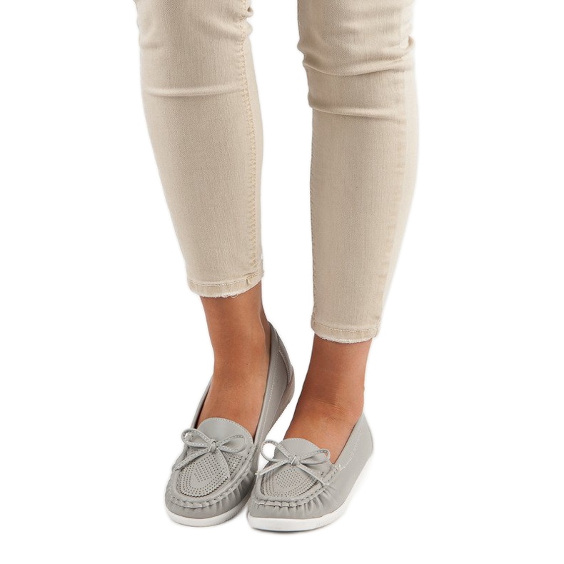 Tullo Szare mokasyny damskie 1