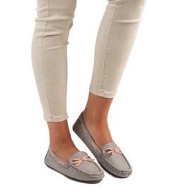 Tullo Stylowe zamszowe mokasyny szare 1