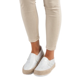 Betler Srebrne Espadryle Na Platformie szare 1