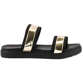 Kylie Klapki mirror czarne 1