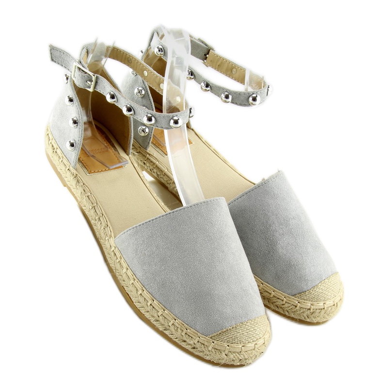 Espadryle z ćwiekami szary A636-ESP-1 grey szare 2