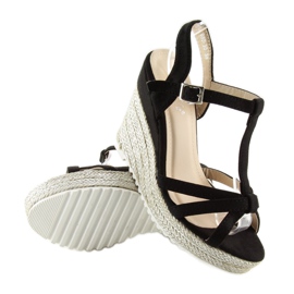 Sandałki espadryle na koturnie czarne 680-30 Black 2