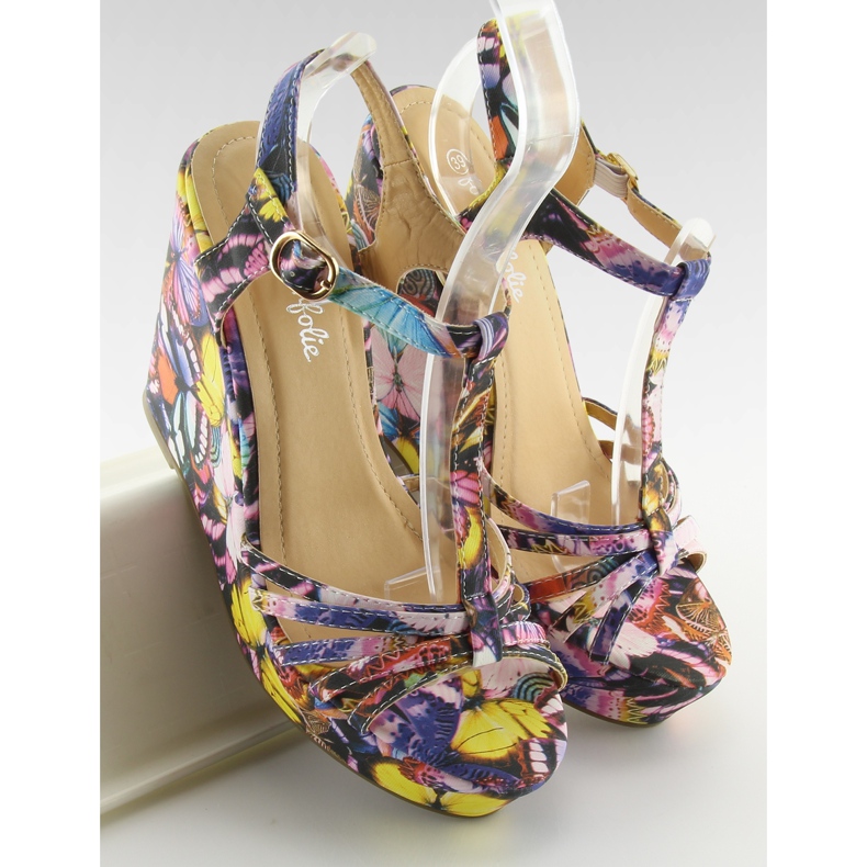 Sandałki na koturnie YX-17 black czarne 1