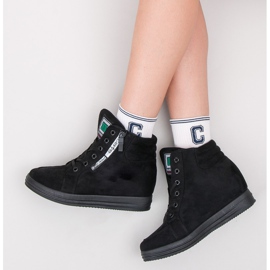Zamszowe sneakersy czarne 1