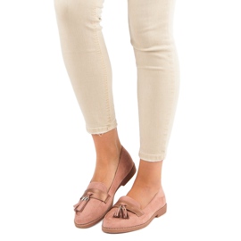 Eleganckie różowe mokasyny 1