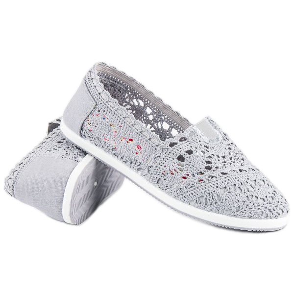 Szare koronkowe baleriny 2