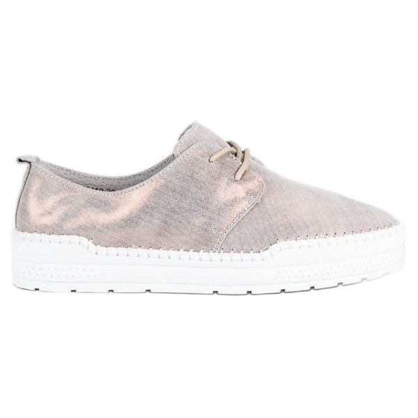 Filippo Wiązane półbuty ze skóry szare 1