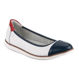 Filippo Skórzane baleriny białe 1