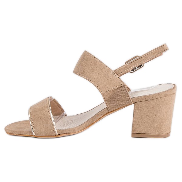 Filippo Eleganckie sandały na słupku brązowe 1