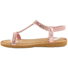 Fama Różowe sandały z gumką 2