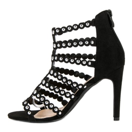 Czarne sandały na szpilce 2