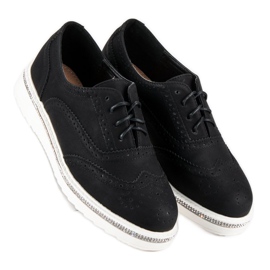 Ideal Shoes Czarne wiązane półbuty 5