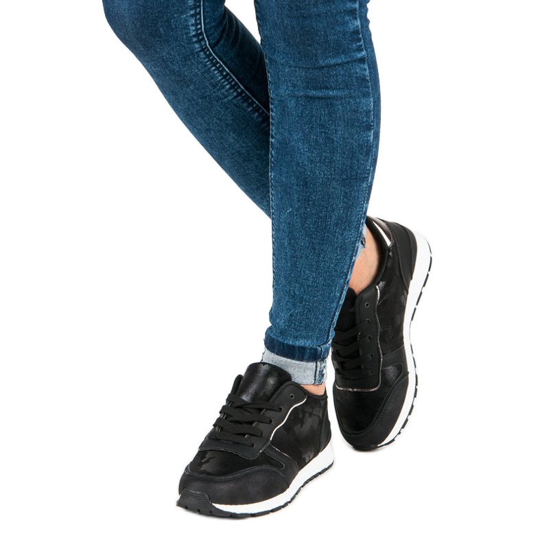 Czarne Sznurowane Trampki 1