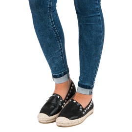 Forever Folie Czarne espadryle z ćwiekami 1