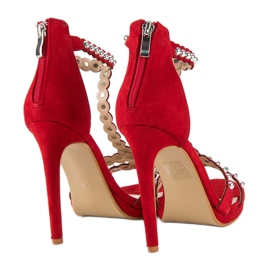 Eleganckie czerwone sandałki 4