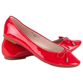 Ideal Shoes Lakierowane czerwone baleriny 2