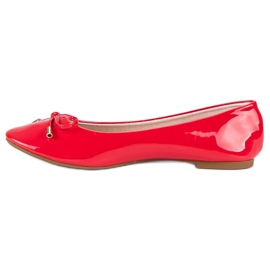 Ideal Shoes Lakierowane czerwone baleriny 1