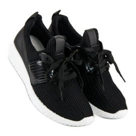 Materiałowe obuwie sportowe czarne 1