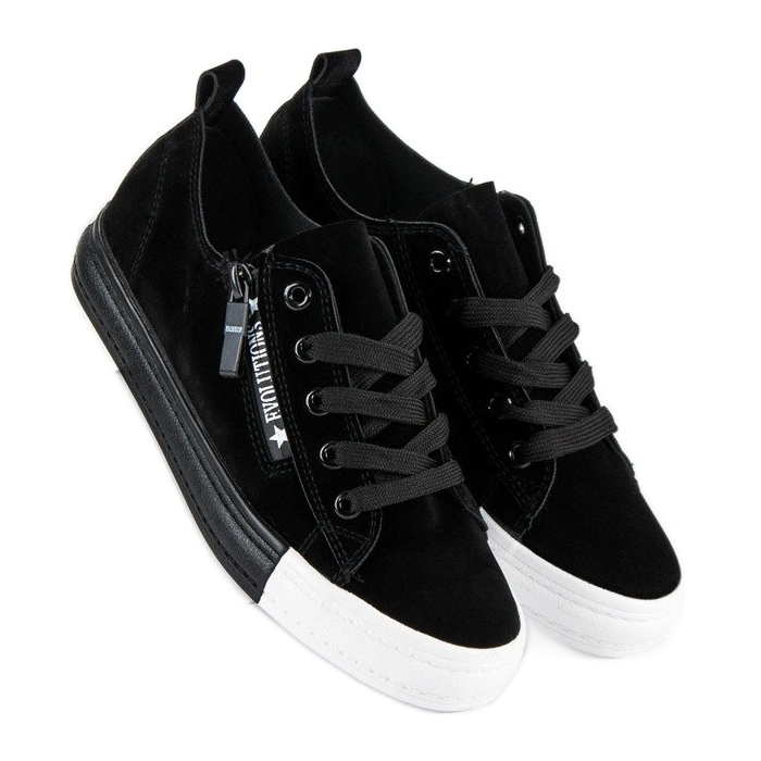 Seastar Zamszowe czarne trampki 1