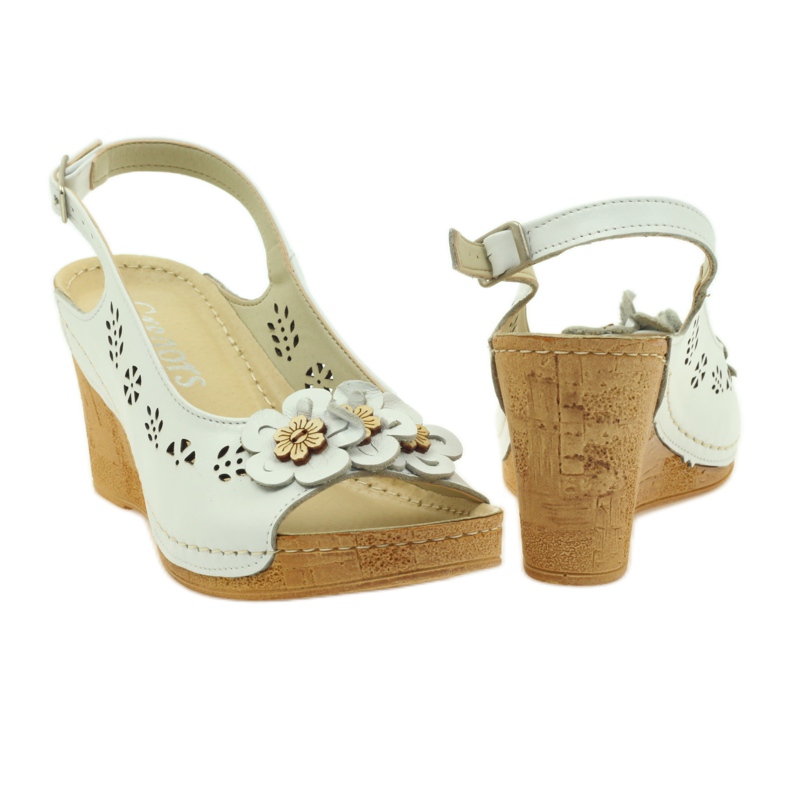 Sandały Na Koturnie Gregors 648 białe 3