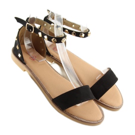 Sandałki z ćwiekami czarne 117-11 black 2