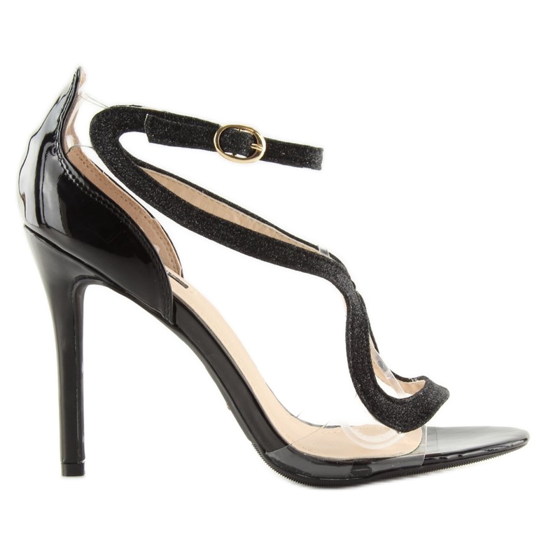 Sandałki na szpilce czarne 1443 black 2