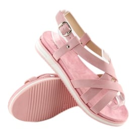 Sandałki damskie bardzo wygodne różowe 1499-20 Pink 2