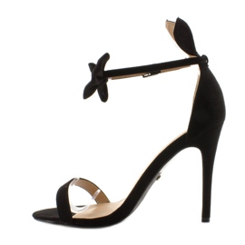 Sandałki na szpilce z uszkami ZJ-15P Black czarne 2