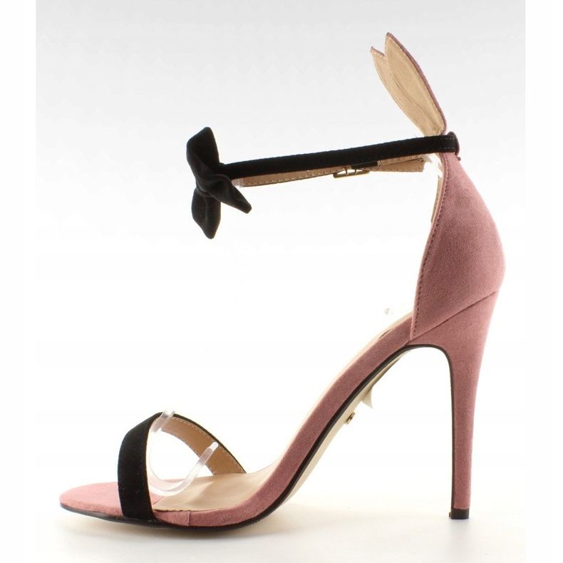 Sandałki na szpilce z uszkami ZJ-15P Pink różowe 2